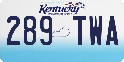 KY license plate 289TWA