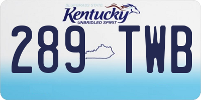 KY license plate 289TWB