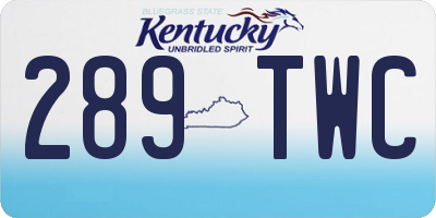 KY license plate 289TWC