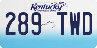 KY license plate 289TWD