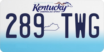KY license plate 289TWG