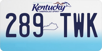 KY license plate 289TWK