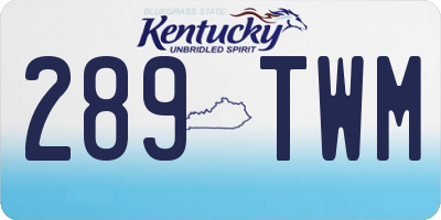 KY license plate 289TWM