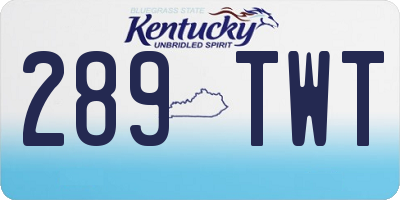 KY license plate 289TWT