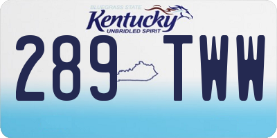 KY license plate 289TWW