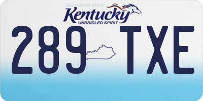 KY license plate 289TXE