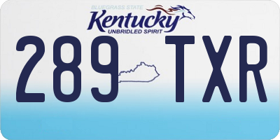 KY license plate 289TXR