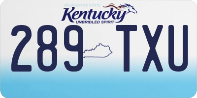 KY license plate 289TXU