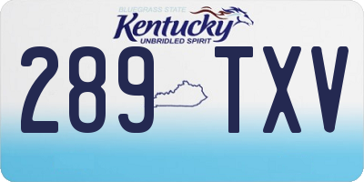 KY license plate 289TXV