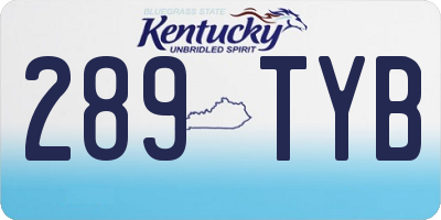 KY license plate 289TYB
