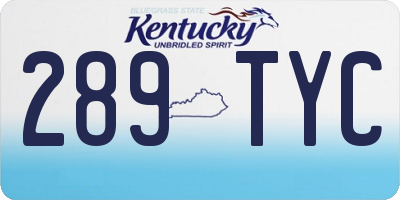 KY license plate 289TYC