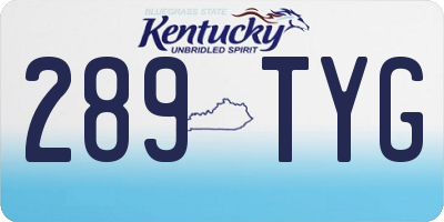 KY license plate 289TYG
