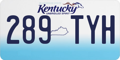 KY license plate 289TYH