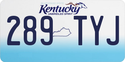 KY license plate 289TYJ