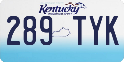 KY license plate 289TYK