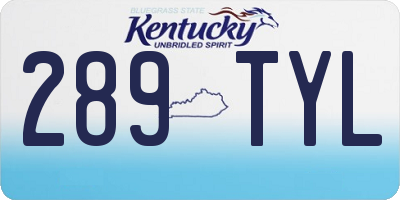 KY license plate 289TYL