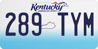KY license plate 289TYM