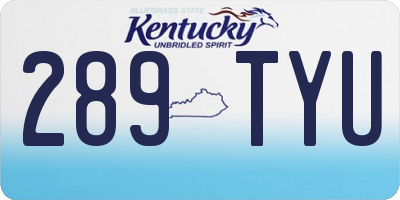 KY license plate 289TYU