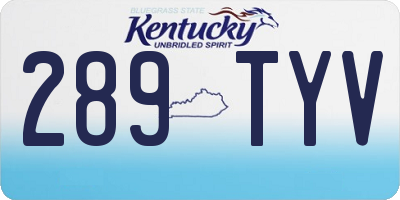 KY license plate 289TYV