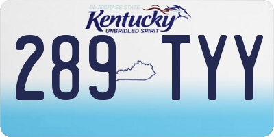 KY license plate 289TYY