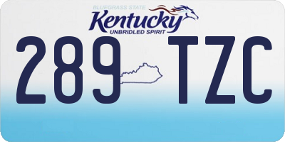 KY license plate 289TZC