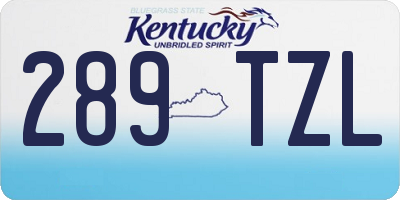 KY license plate 289TZL