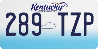 KY license plate 289TZP