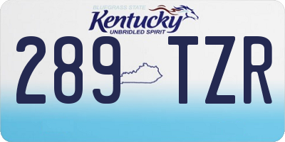 KY license plate 289TZR