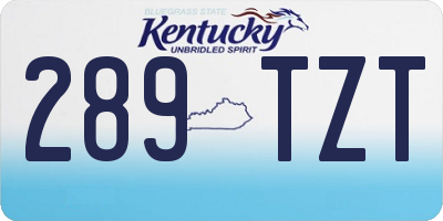 KY license plate 289TZT
