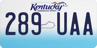 KY license plate 289UAA