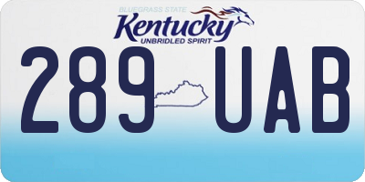 KY license plate 289UAB