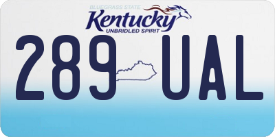 KY license plate 289UAL