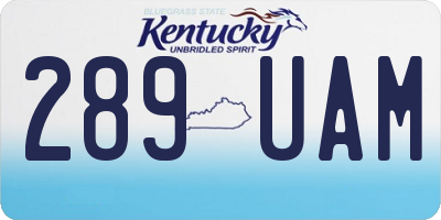 KY license plate 289UAM