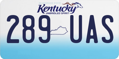 KY license plate 289UAS