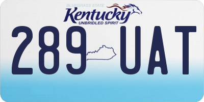KY license plate 289UAT