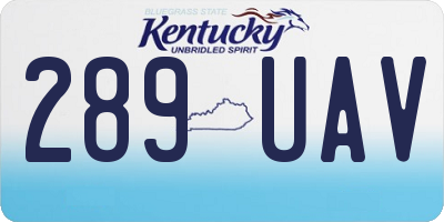 KY license plate 289UAV