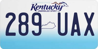 KY license plate 289UAX