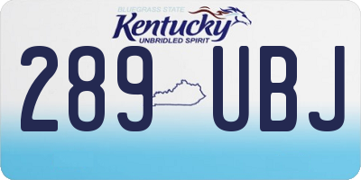 KY license plate 289UBJ