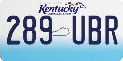 KY license plate 289UBR