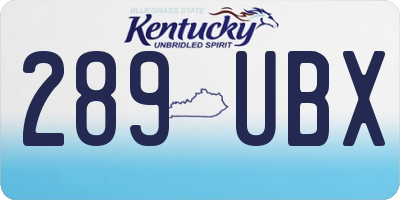 KY license plate 289UBX