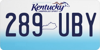 KY license plate 289UBY