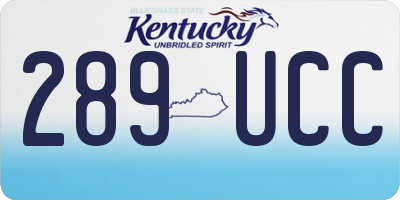KY license plate 289UCC