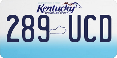 KY license plate 289UCD