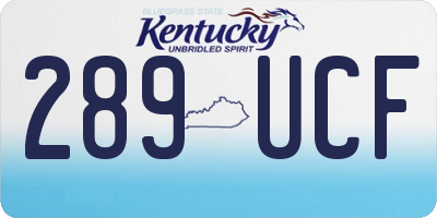 KY license plate 289UCF
