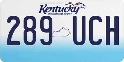 KY license plate 289UCH