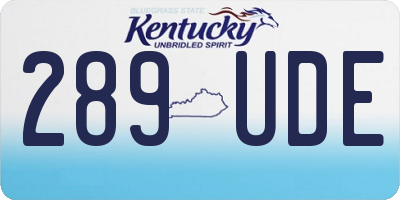 KY license plate 289UDE
