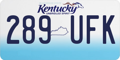 KY license plate 289UFK