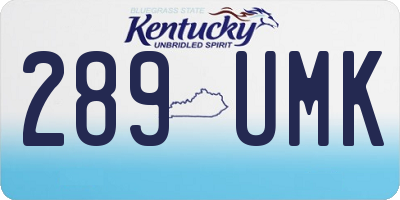 KY license plate 289UMK
