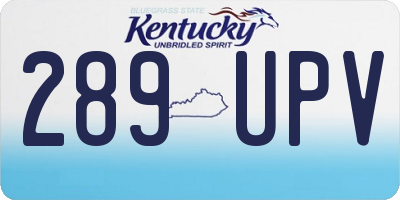 KY license plate 289UPV