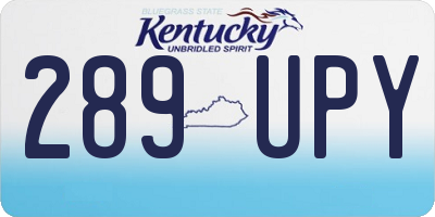 KY license plate 289UPY